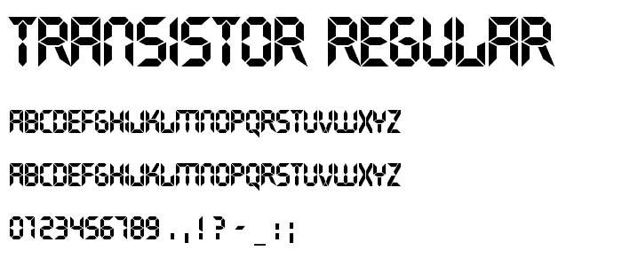 Transistor Regular font